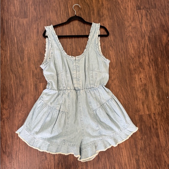 Free people soft denim romper - Picture 4 of 9